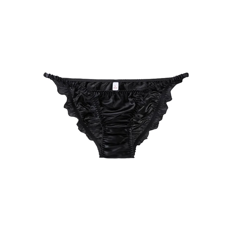 White Ruffles String Ruffles G-string Silk Thong Panties