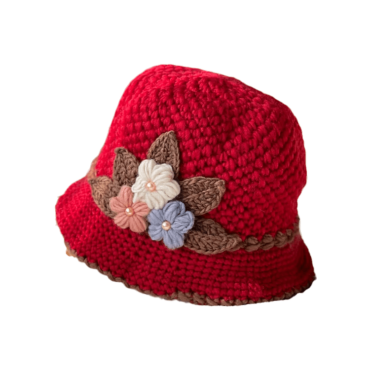 🔥Christmas Sale 55% OFF--French Thickened Women's Floral Knitted Hat