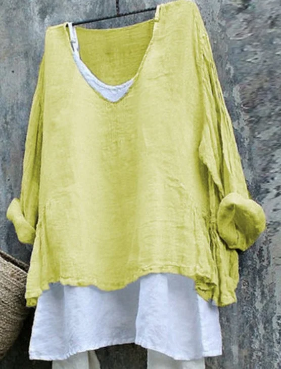 Women Thin Summer Linen Plus Size Tops