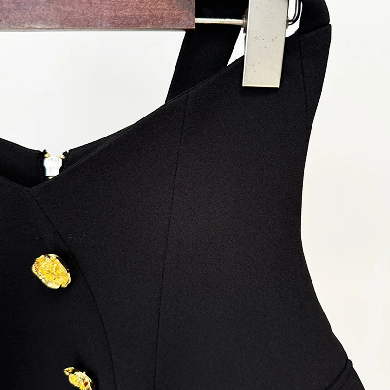 Nigikala Nigikala New Star Fashion Rose Metal Buckle Hanging Neck Half-Dress Hip Skirt