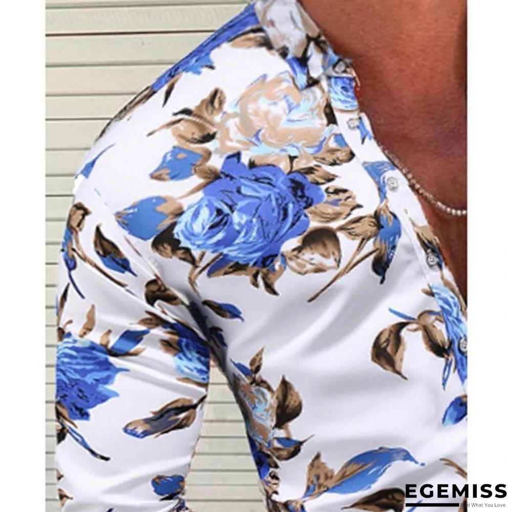 Men's Fashion Casual Plus Size Lapel Print Shirts | EGEMISS