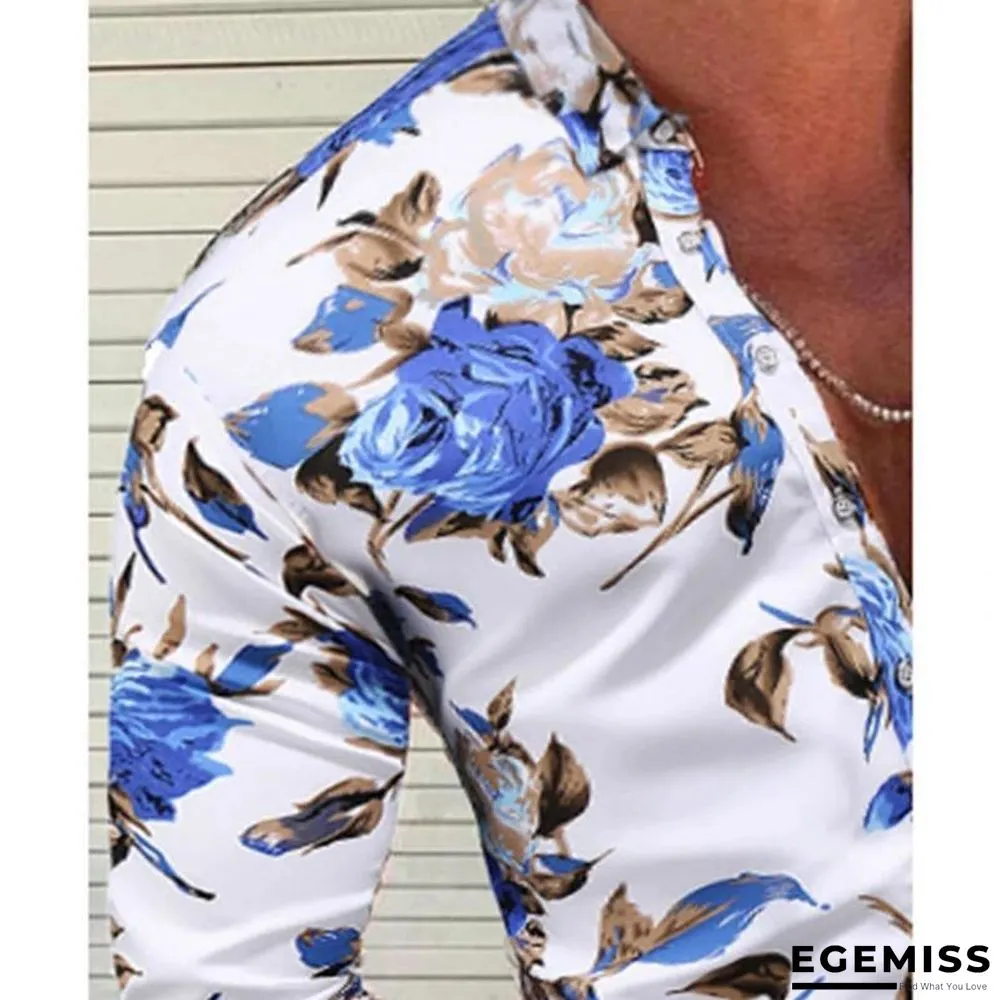 Men's Fashion Casual Plus Size Lapel Print Shirts | EGEMISS