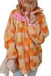 Women's Warm Bright Checkered Sherpa Hooded Jacket