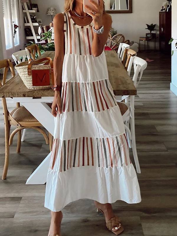 Women's Bohemian Style Contrasting Sling Dress