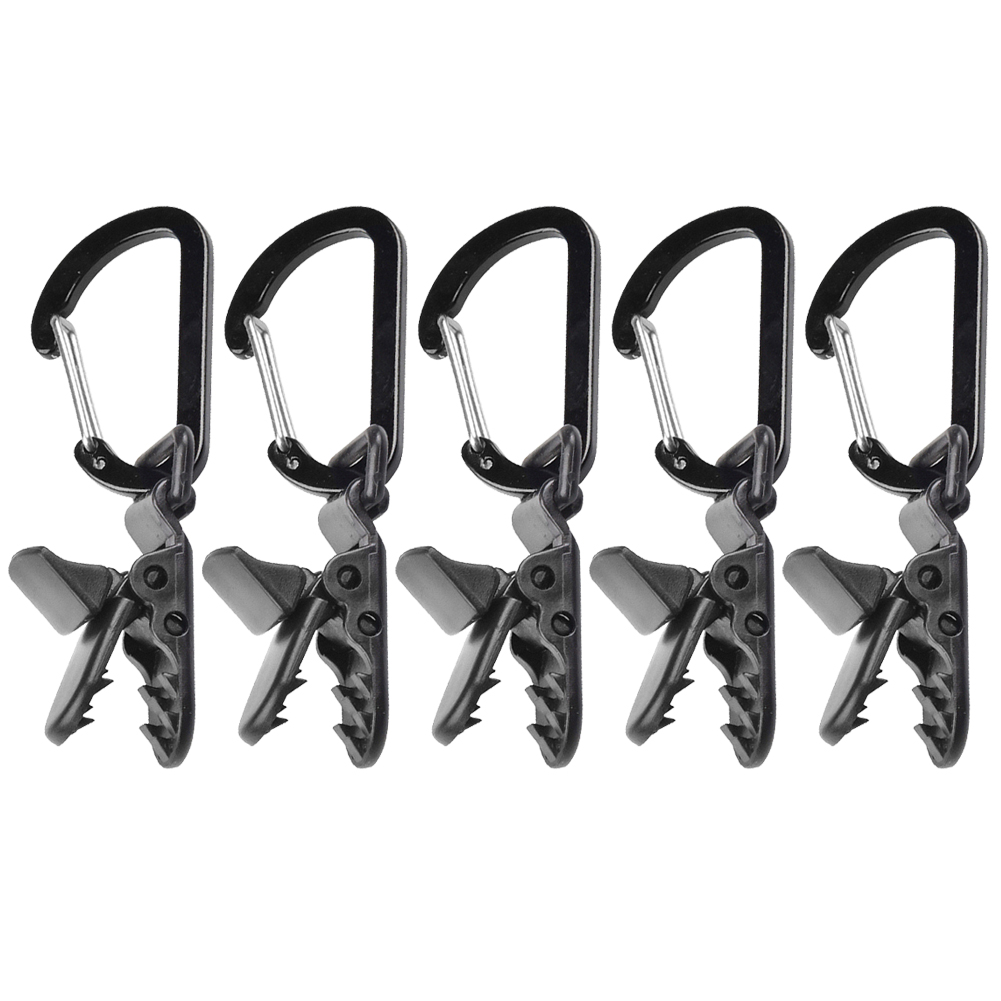 

Outdoor Camping Windproof Tent Awning Fixing Clamp Grip w/ Carabiner Hook, 20 pcs, 501 Original