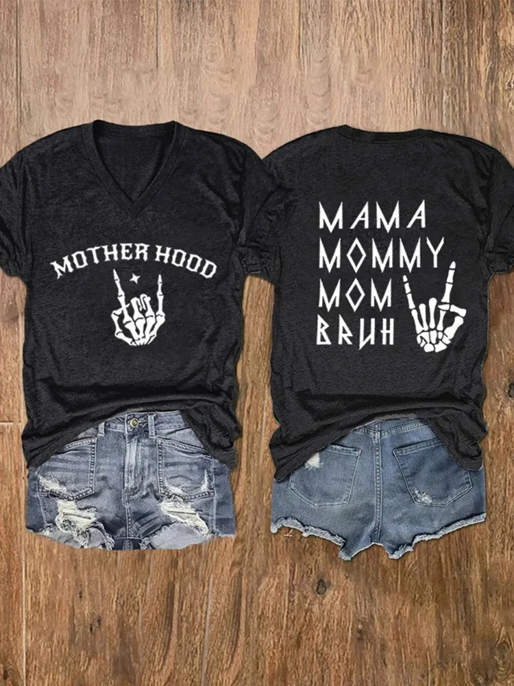 Mama Mommy Mom Bruh Printed T-Shirt