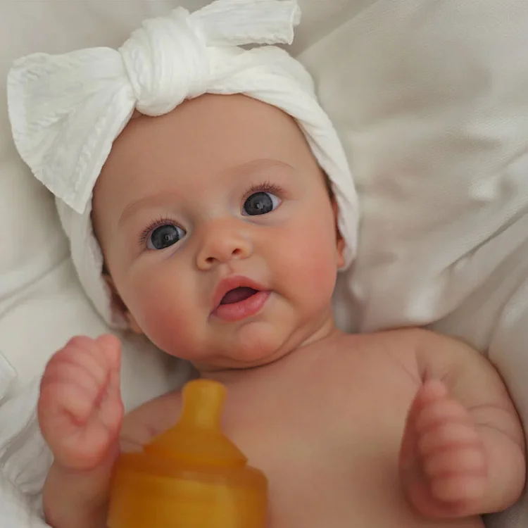 12"&16" Newborn Weighted Flexible Full Silicone Baby Doll Boy or Girl Sledins and Cara with Lovely Opened Eyes and Sweet Chubby Face