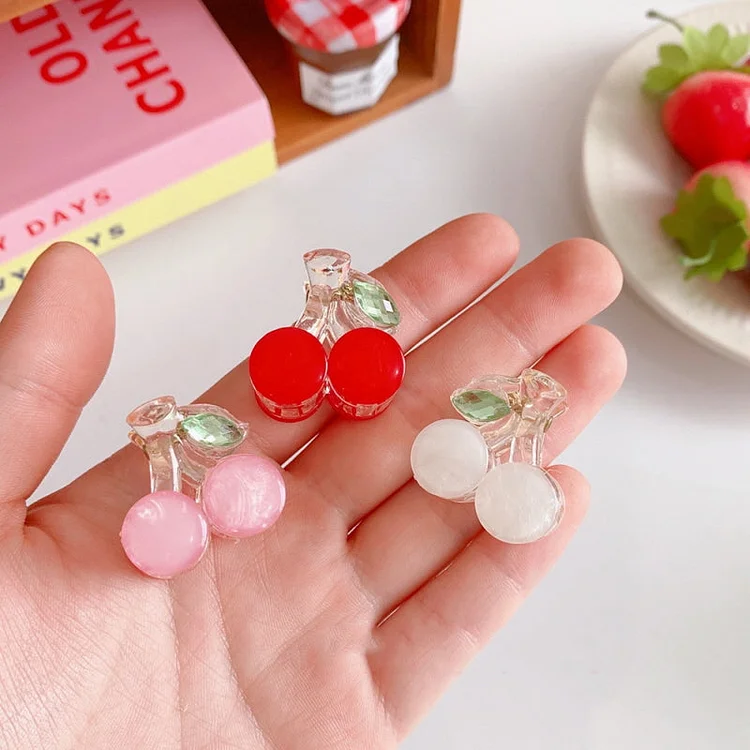 3pcs Kawaii Cute Cherry Hairpin - Gotamochi Kawaii Shop, Kawaii Clothes