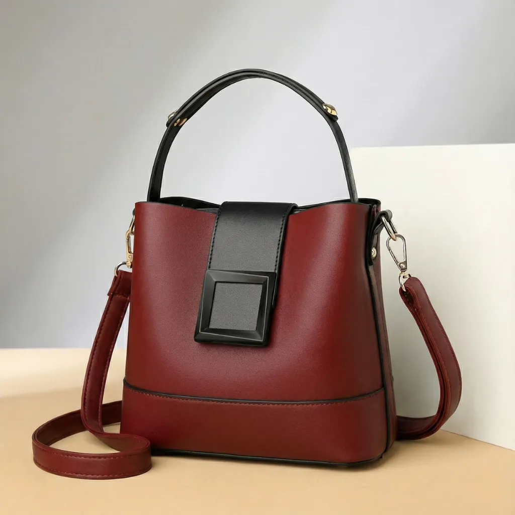 Women's Leather Crossbody Bag &ndash; Structured Top Handle Style &ndash; view 2