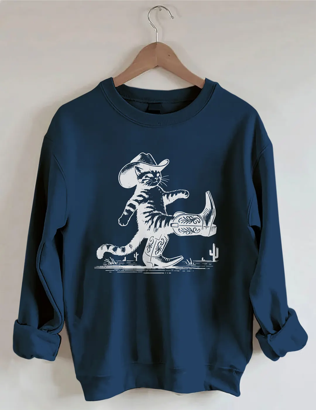 Funny Western Cowboy Cat Sweatshirt