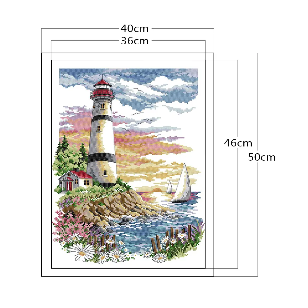 11ct Counted Cross Stitch - Lighthouse(40*50cm)