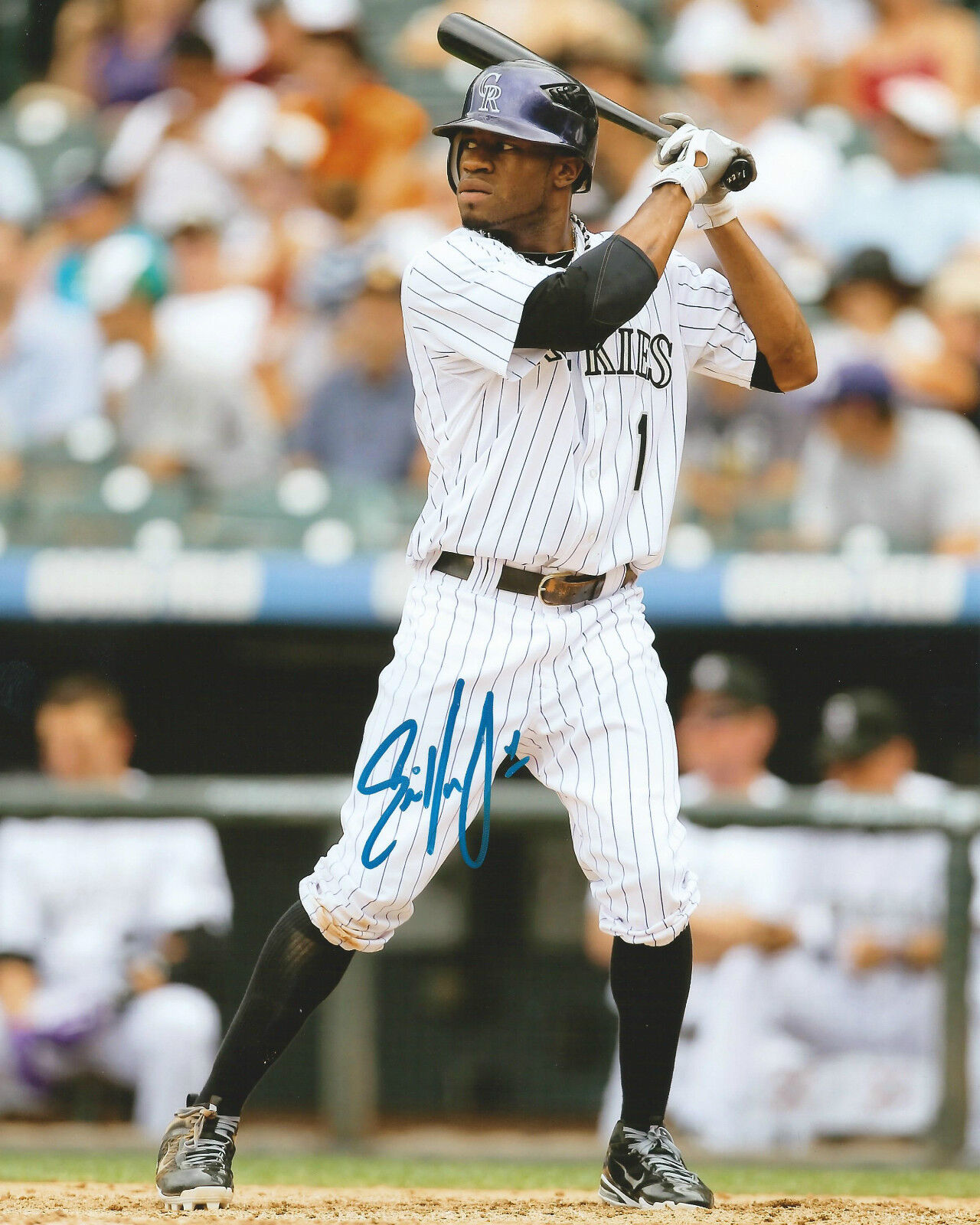 **GFA Colorado Rockies *ERIC YOUNG JR* Signed 8x10 Photo Poster painting E2 COA**