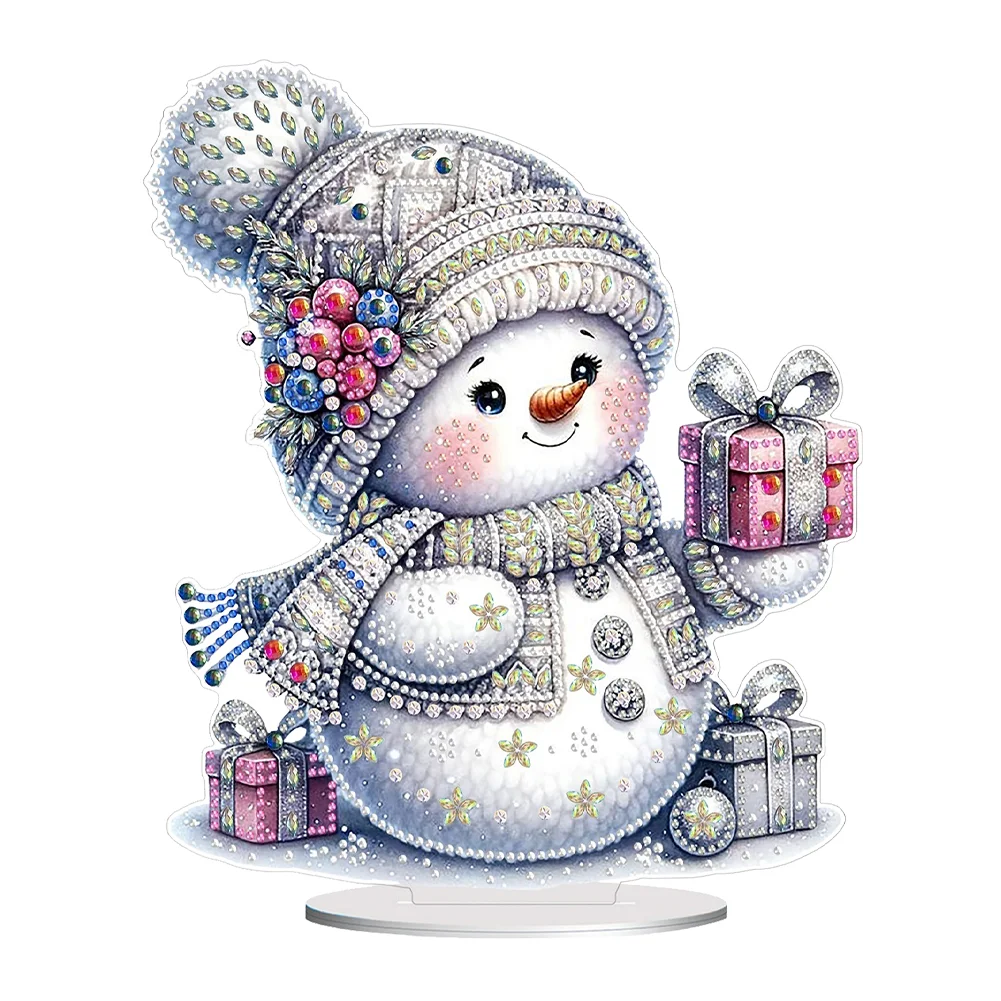 DIY Christmas Snowman Diamond Painting Desktop Ornaments Kit Table Decor