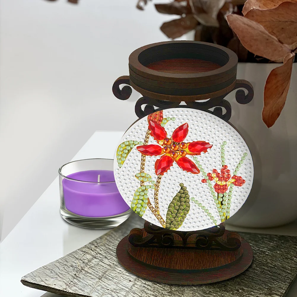 DIY Flower Diamond Painting Candle Holder Ornaments Aromatherapy Candle Holder