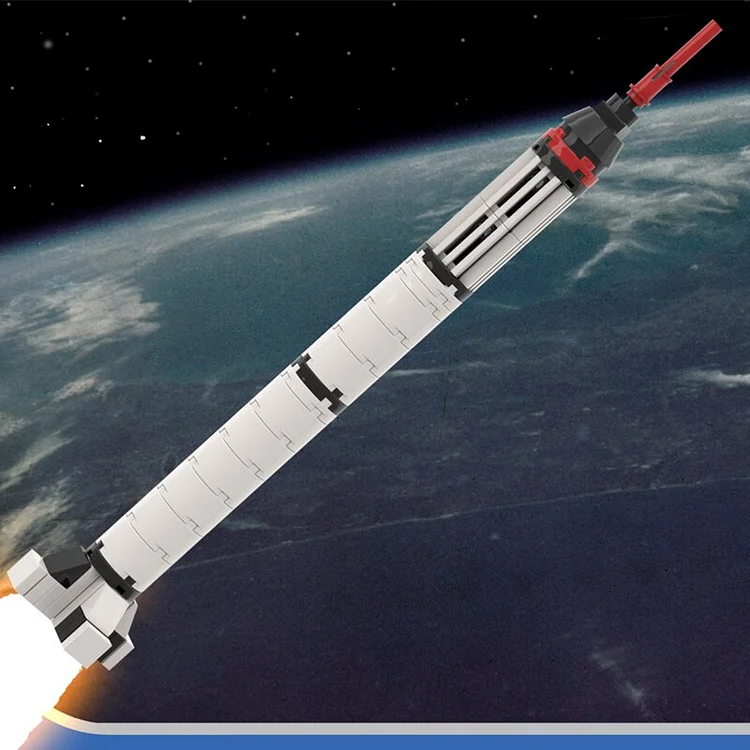 Space Mini Size Mercury-RedStone Rocket BuildMoc Science Explore Launch Vehicle