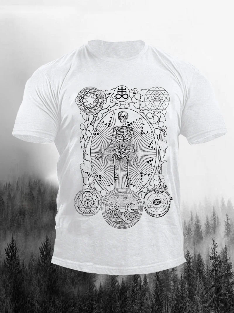 Vintage Skull Print Men's Short Sleeve T-Shirt in  mildstyles