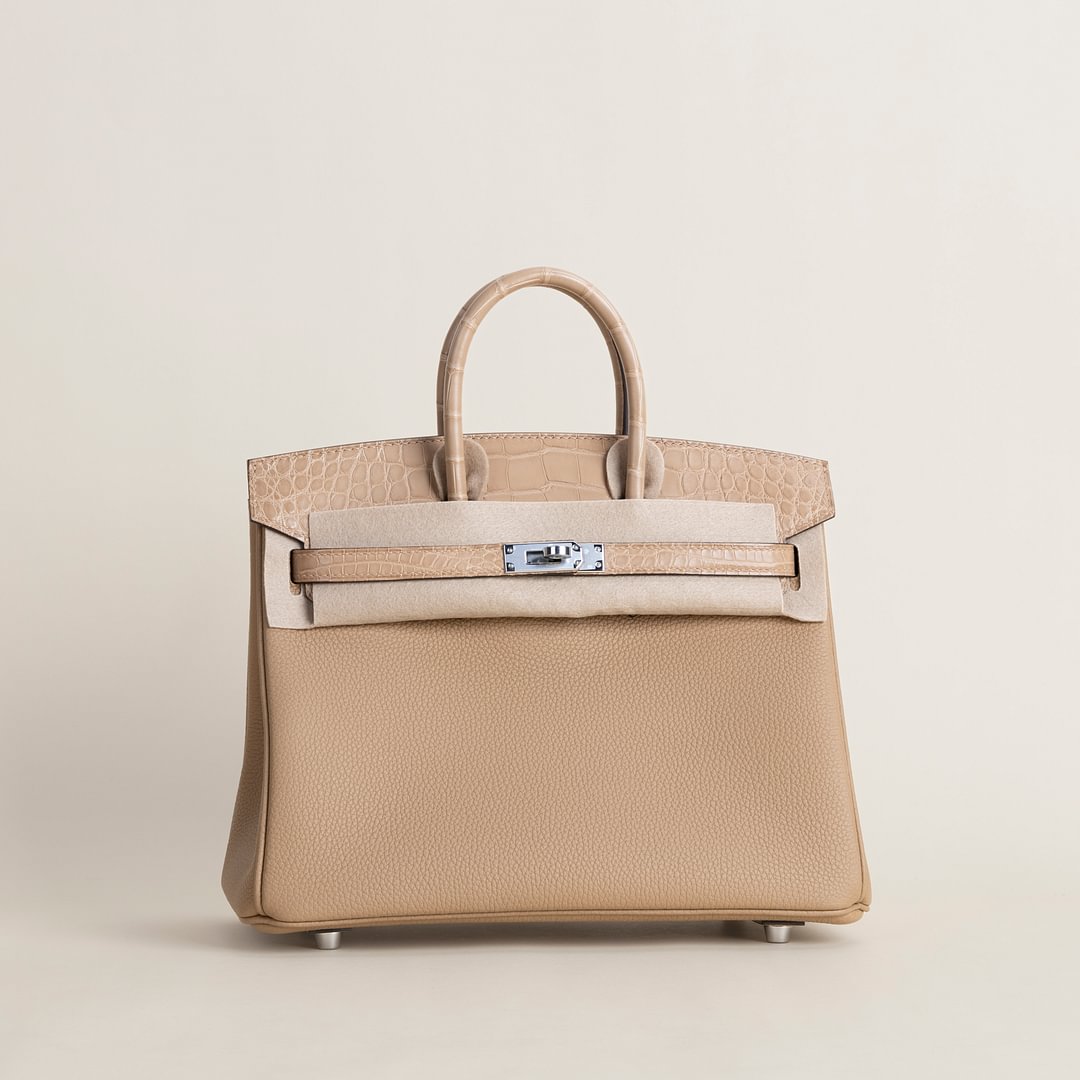 Birkin 25cm Touch Togo/Matte Alligator Crocodile 0M Chai PHW