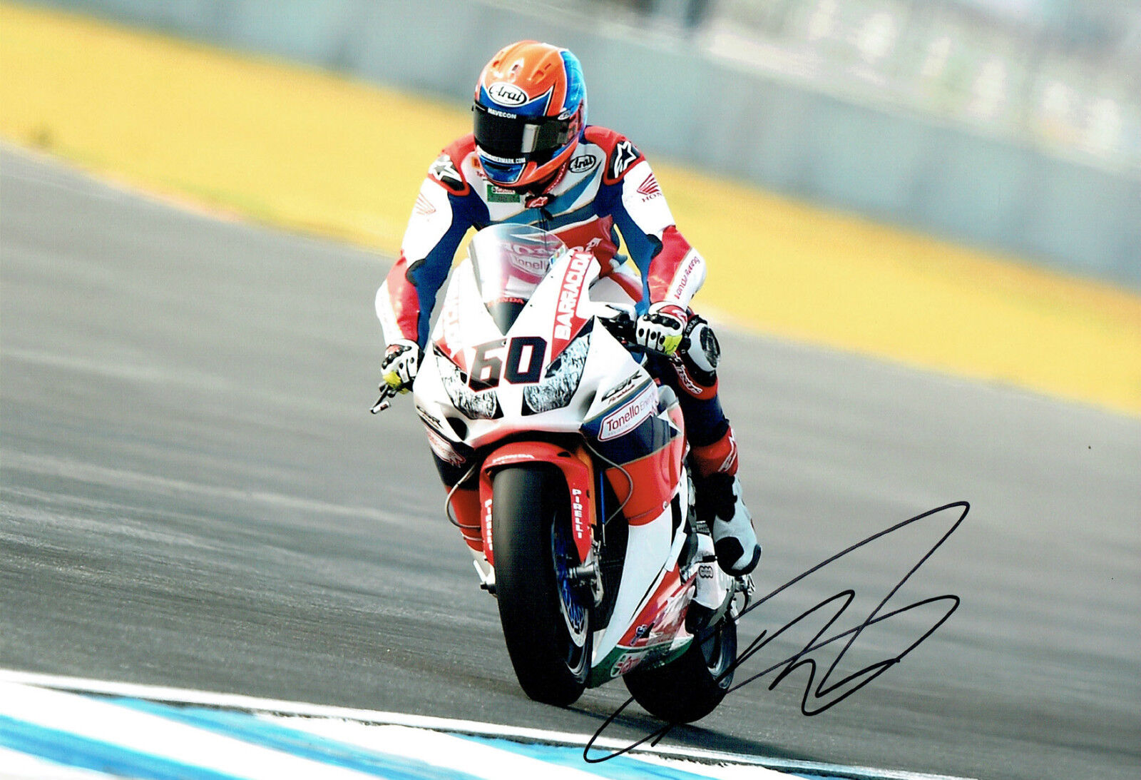 Michael Van Der MARK SIGNED Honda CBR WSBK 12x8 Photo Poster painting C AFTAL Autograph COA