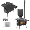[US Local Warehouse] Portable Wood Burning Stove with Stainless Steel Construction Compact Tent Stove Chimney Pipes Included Firewood Stoves for Outdoor Heating & Cooking Ice Fishing Hunting