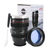 Camera Lens Coffee Mug and Travel Mug with Stainless Steel Liner and Magic Suction Cup, Creative Gift for Photographers, Friends and Family, Leak-proof Coffee Tea Water Cup with Lid 400ml, Five and Six Generations