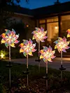 Solar Rainbow Pinwheel Garden Light with LED Solar Lights Solared Powered Wind Spinner Stake Waterproof Decorative Wind Spinner Lawn Lights for Lawn Patio Walkway Flower Bed