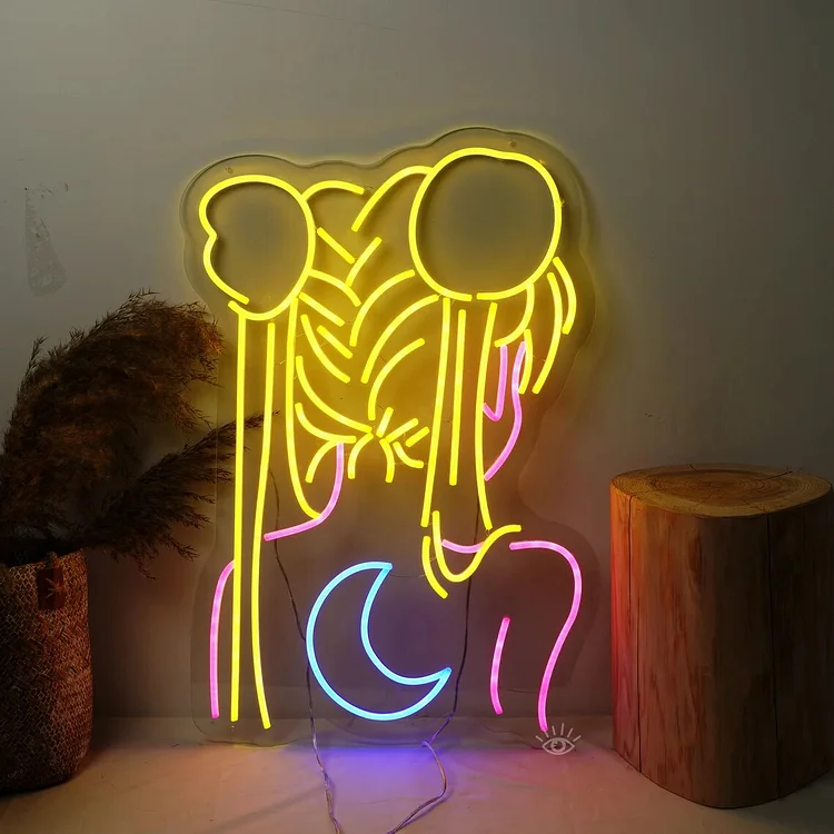 Custom Anime Neon Sign Sailor Moon Pretty Girl Neon Signs Neon light Sign Anime Neon Light for Bedroom Personalized Gift