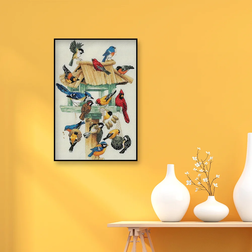 Bird11CT Stamped Full Cross Stitch Kits 30*40cm Decoration Ornaments