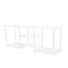 [US Local Warehouse] 55 Inch Acrylic TV Stand for TVs Up To 60 Inch TV Media Console Table with Open Storage Shelves Entertainment Center for Living Room Bedroom Gaming Room