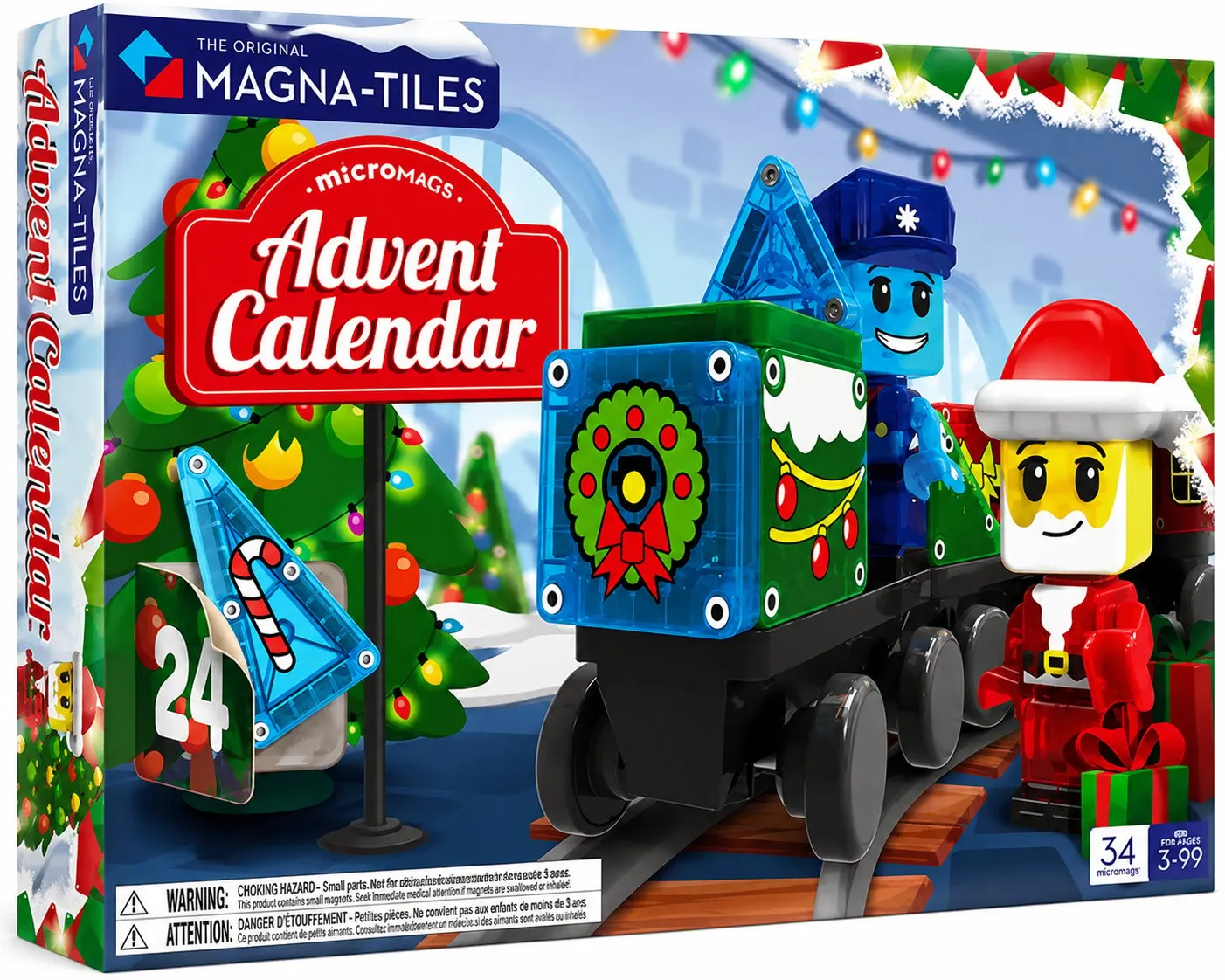 Magnetic Holiday Builder Advent Calendar – 34-Piece Creative Play Set