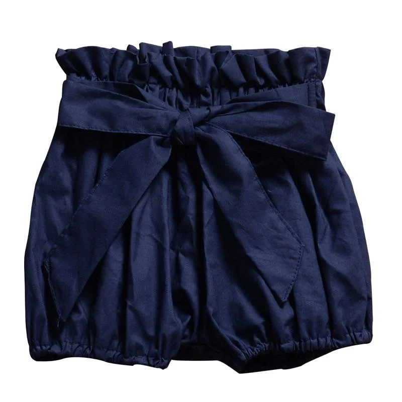 2021 Summer Baby Girls Shorts Bow Knot Ruffle Bread Lanterns Shorts Big PP Pants Girl Shorts Summer Toddler Clothing