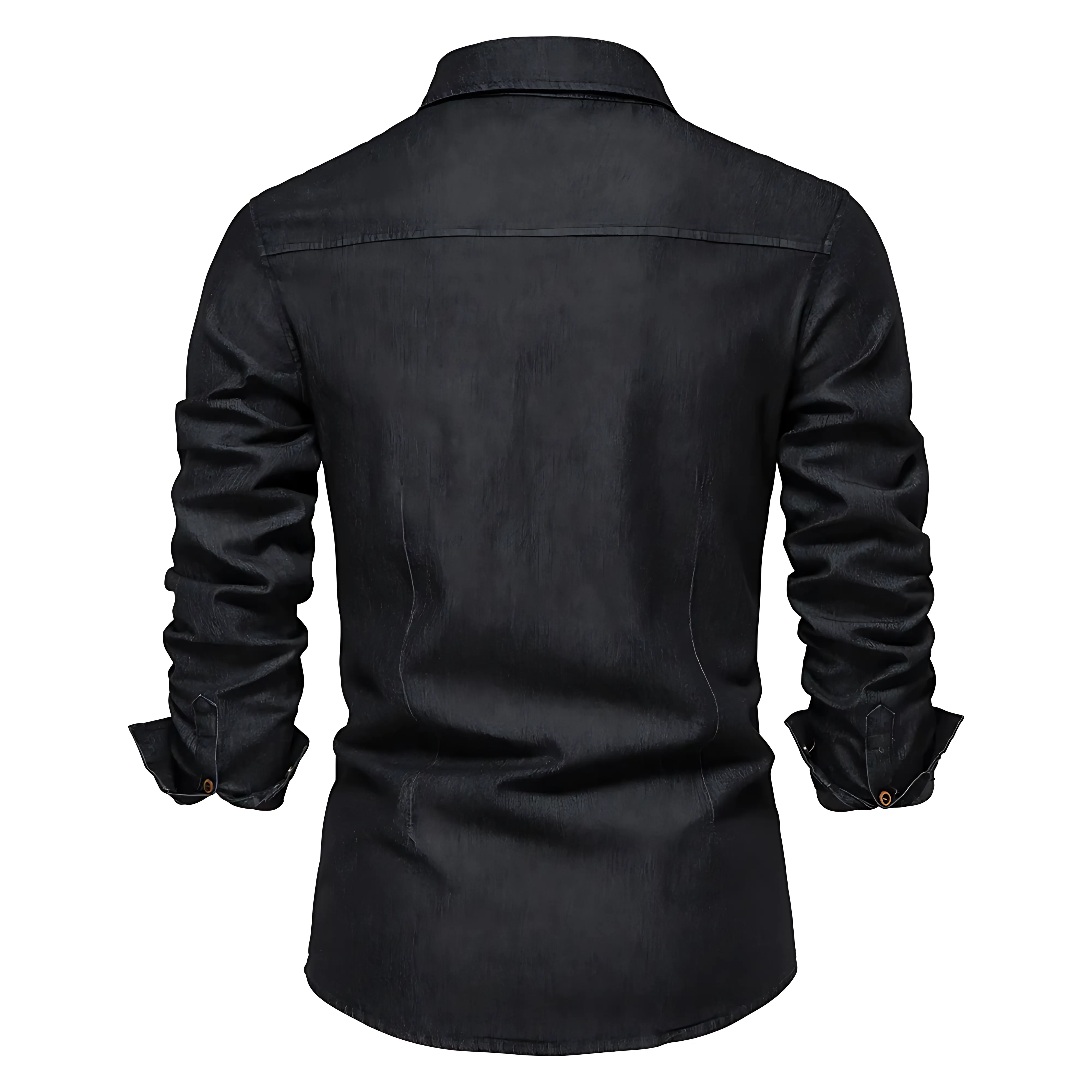 Men's Cotton Denim Shirt &ndash; Slim Fit Smart-Casual Button-Down &ndash; view 2
