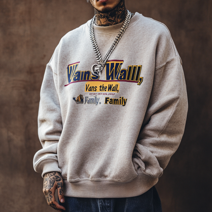 Vintage-Inspired Graphic Sweatshirt For Casual Wear