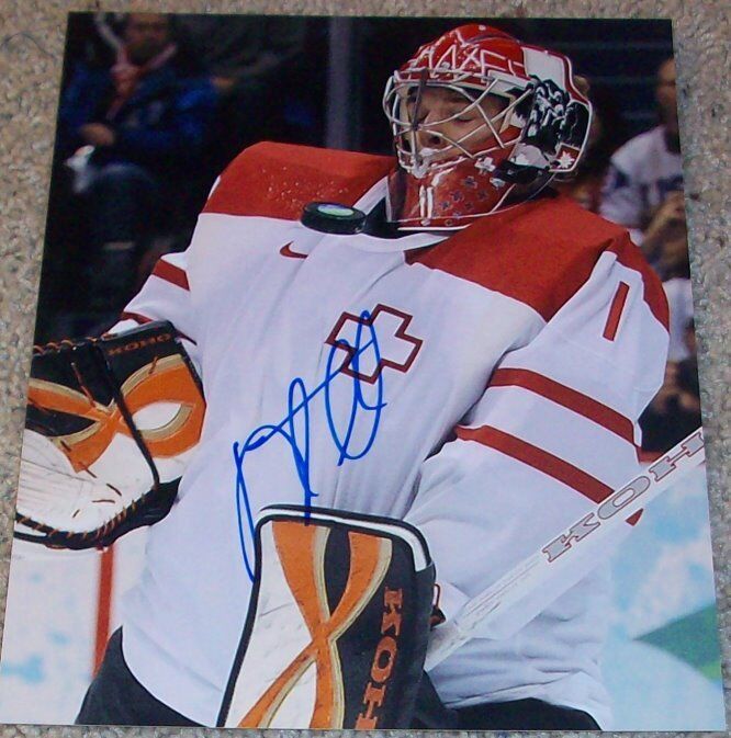 JONAS HILLER SIGNED AUTOGRAPH TEAM SWITZERLAND DUCKS 8x10 Photo Poster painting C w/PROOF