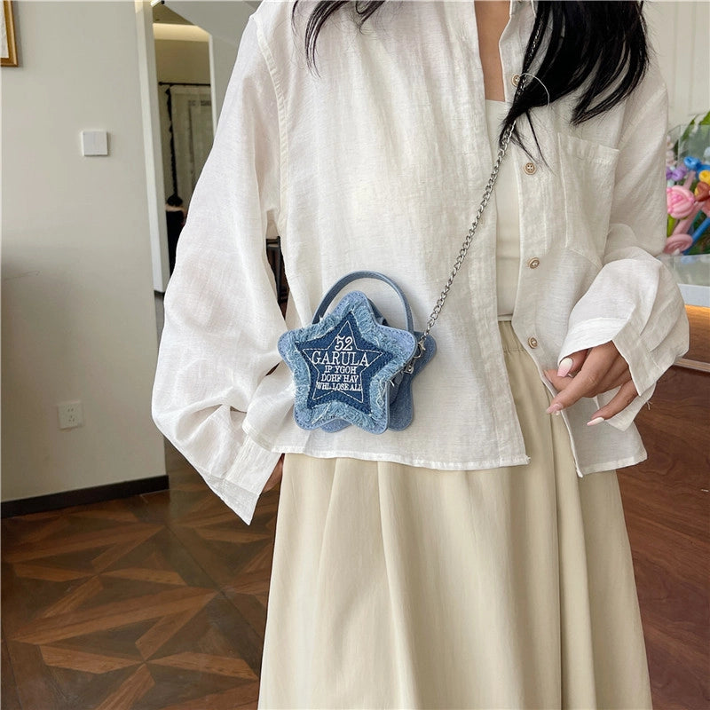 Women’s Small Pu Leather Letter Streetwear XINGX Shape Zipper Crossbody Bag