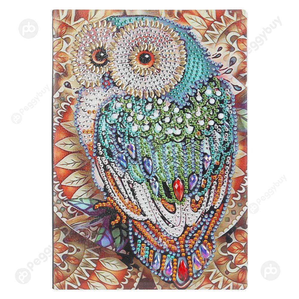 

Owl-DIY Creative Diamond 50 Pages A5 Notebook, 501 Original