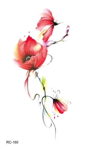 Mermaid Cat Fox Flower Wind chimes rabbit Waterproof Temporary Tattoo Sticker Rose Flash Tattoos Body Art Fake Arm tatoo Women