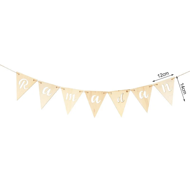 Wooden EID Mubarak Decoration Ramadan Mubarak Ornaments Islamic Muslim Pendant Eid Al Adha Party Supplies Ramadan Kareem Gifts