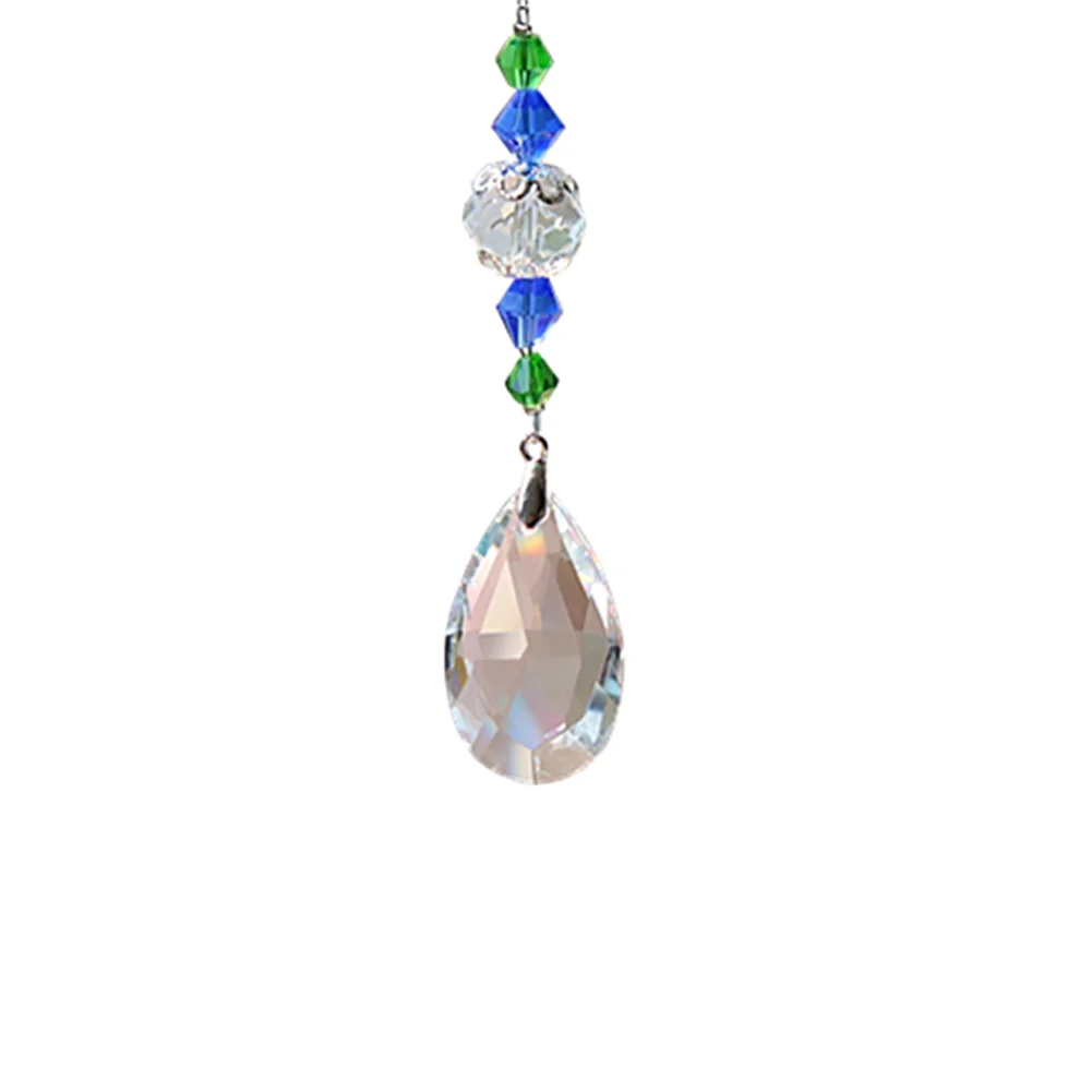 Crystal Glass Clear Chandelier Pendant Faceted Prism Part Hanging Decor G)