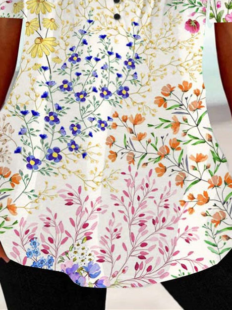 Women Half Sleeve V-neck Solid Color Dress