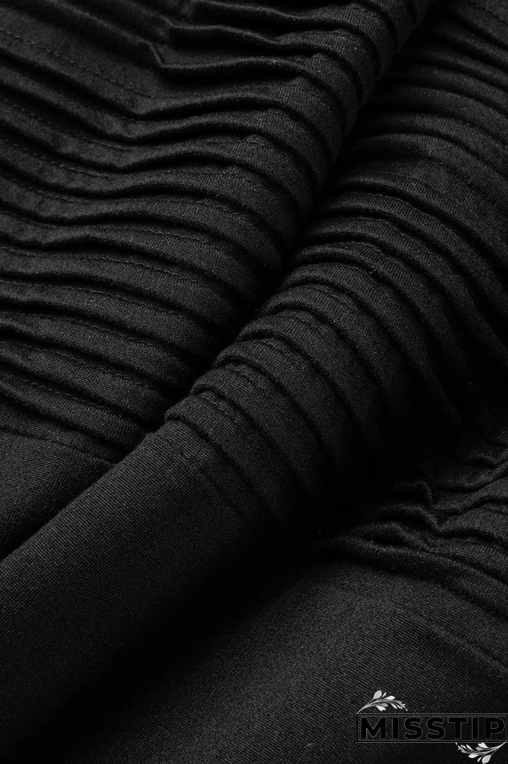 Black Casual Solid Patchwork Oblique Collar Short Sleeve Two Pieces