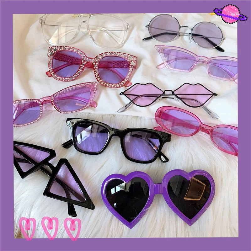 Kawaii Purple Fashion Sunglasses BE1086