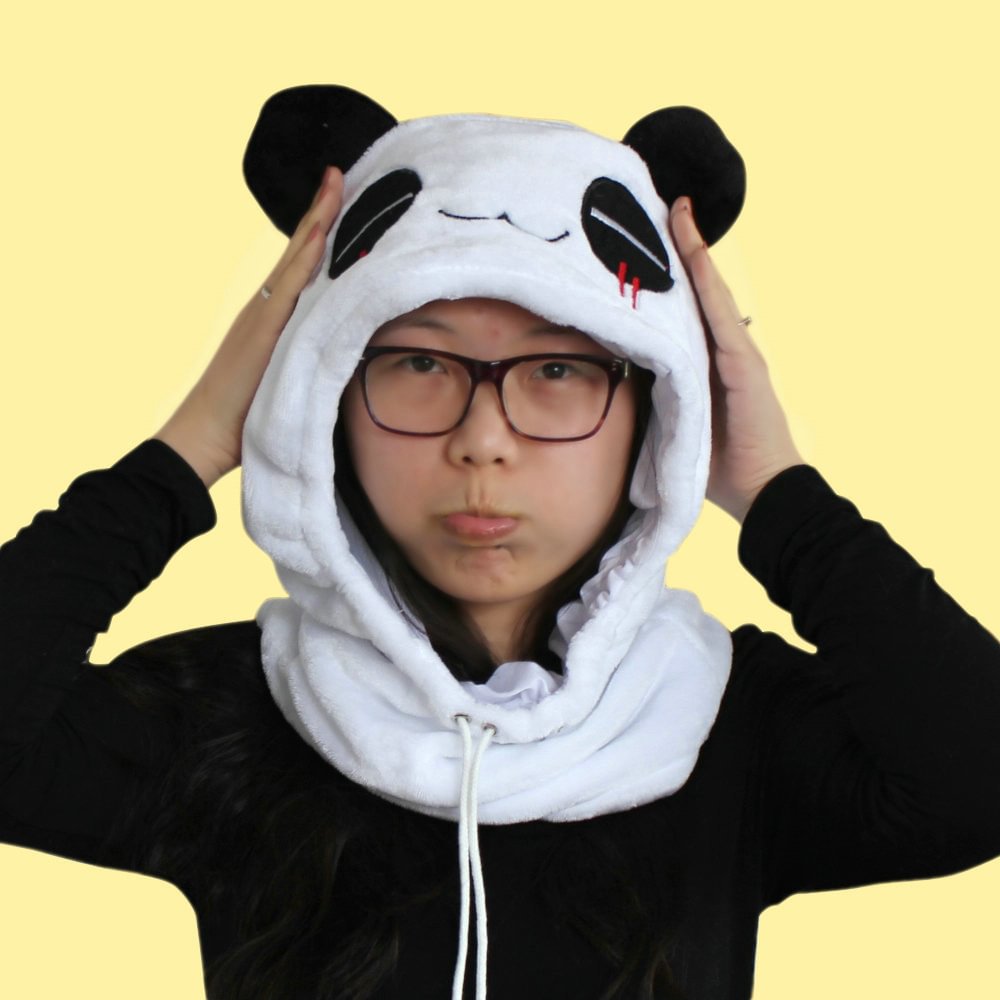 Panda Kigurumi Neck warmer Hooded animal hat-Pajamasbuy
