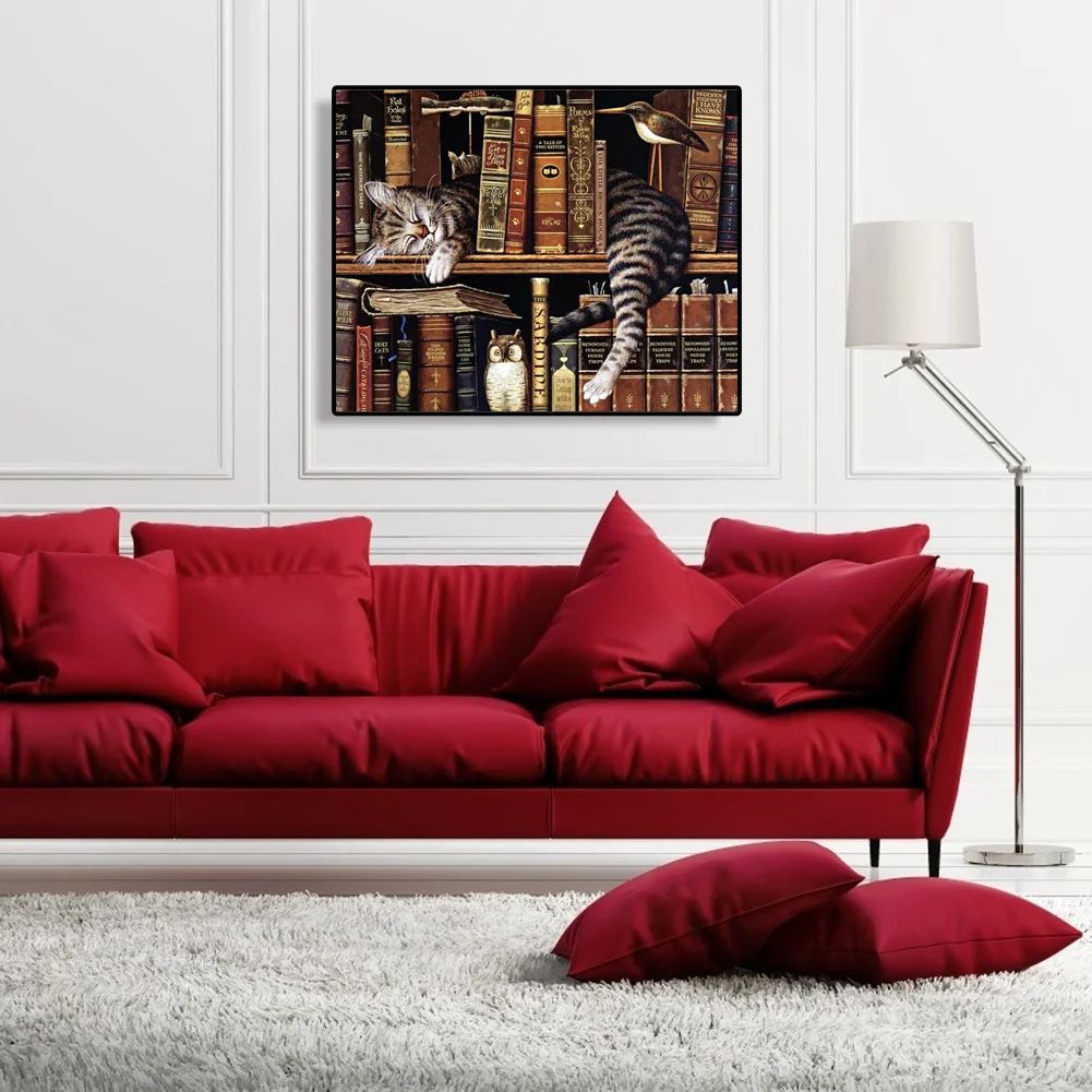 Cat Books - Paint By Number(50*40cm)