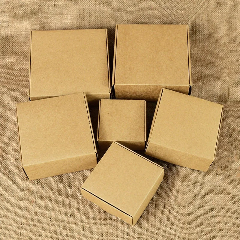 6pcs Kraft Paper Gift Box Marbling Style DIY Handmade Candy Chocolate Packaging Birthday Party Wedding Decoration Christmas Gift