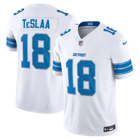 Men's Detroit Lions #18 Isaac TeSlaa  White F.U.S.E. Vapor Limited Stitched Jersey