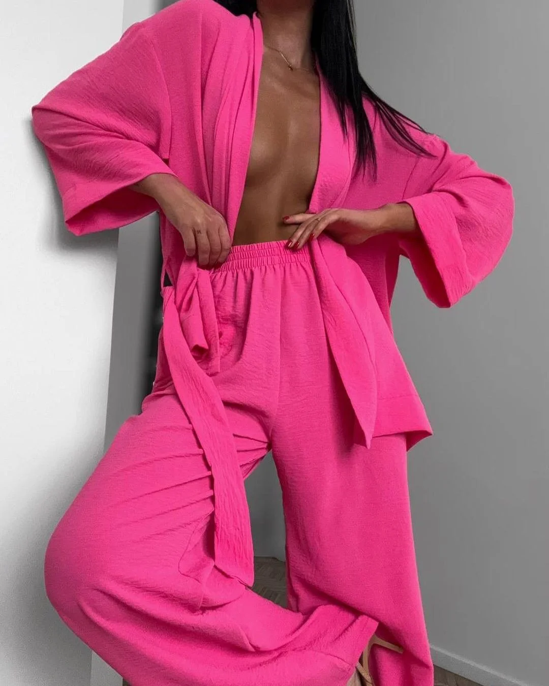 Nigikala Nigikala Women's Loose Comfortable Nine-Sleeve Trousers Pyjamas Two Sets Of Homewear Women