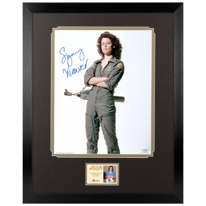 Sigourney Weaver Autographed Alien Ripley 11x14 Framed Photo Poster painting