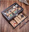Carbon Fiber Textured Leather Watch and Jewelry Storage Box