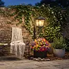 Outdoor Flower Pot Floor Lamp with Planter for Pathway Driveway Yard & Front Yard Decor Wall-Mount Solar Decorative Light Warm White Light Vintage Solared Porch Lights No Flowers Included