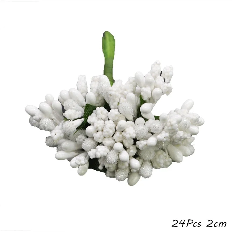 White Theme Artificial Flower Cherry Stamen Berries Bundle DIY Christmas Decoration Wedding Cake Gift Box Wreaths Xmas Decor